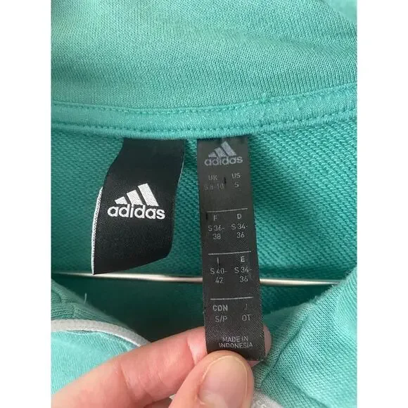 ADIDAS WOMEN'S CHANGEOVER 1/2 ZIP PULLLOVER SWEATER Green Blokecore Athletisure - Picture 2 of 11